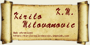 Kirilo Milovanović vizit kartica